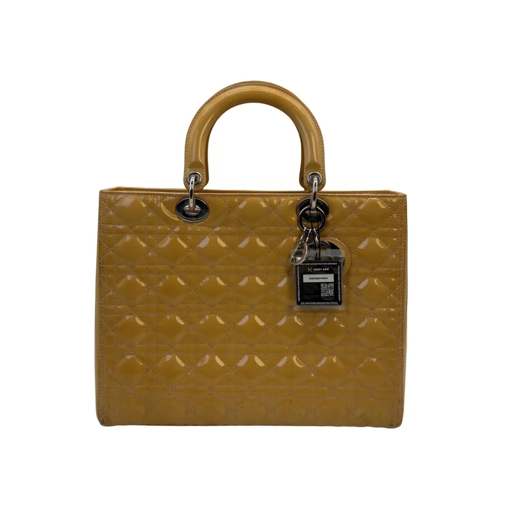 Dior "Lady Dior" Creamy Cannage Tote Authentic In Good Condition - Picture 3 of 6